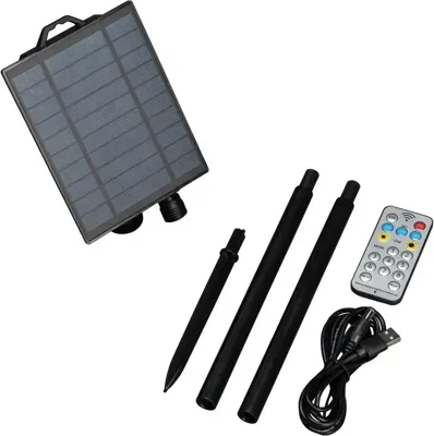 Konstsmide 3776-000 Doos voor solar-accu Zwart Instelbare lichtkleur, Schemersensor, Schakelaar