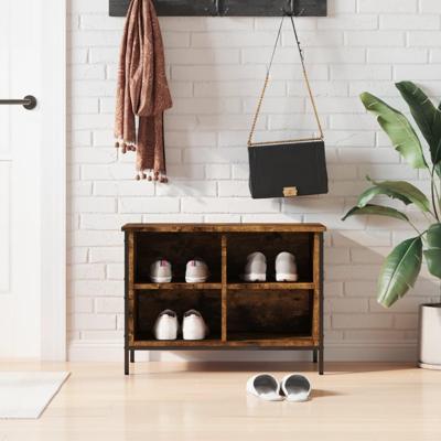 VidaXL Schoenenkast 69x35x50 cm bewerkt hout gerookt eikenkleurig