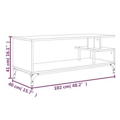 Tv-meubel 102x40x41 cm bewerkt hout en gepoedercoat staal zwart