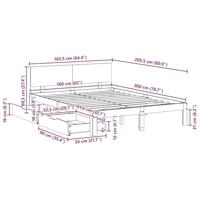 Bedframe met hoofdeinde 3 pcs Wasbruin Massief Vurenhout - thumbnail
