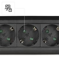 Hama Stekkerdoos 6-voudig Schakelaar Wandmontage 1,5 M Zwart - thumbnail