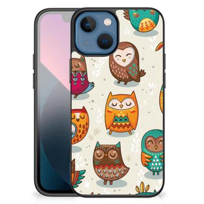 Apple iPhone 13 mini Dierenprint Telefoonhoesje Vrolijke Uilen
