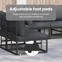 Tuinbankenset met kussen 10 pcs Zwart Aluminium - thumbnail