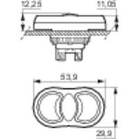 BACO BA223982 L61QB21 Dubbele drukknop Kunststof frontring, Verchroomd Groen, Rood 1 stuk(s) - thumbnail