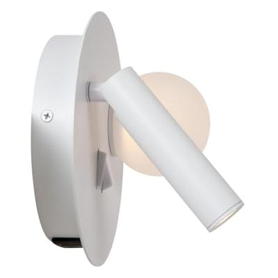 Lucide MATIZ - Bedlamp / Wandlamp - Ø 16,5 cm - LED - 3000K - Met USB oplaadpunt - Wit