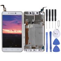 LCD-scherm en digitizer volledige assemblage met frame voor Lenovo Vibe K5 A6020A40 (Wit) - thumbnail