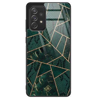 Samsung Galaxy A52s glazen hardcase - Abstract groen