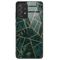 Samsung Galaxy A52s glazen hardcase - Abstract groen - thumbnail