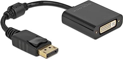 Delock 61008 DisplayPort / DVI Adapter [1x DisplayPort stekker - 1x DVI-bus 24+5-polig] Zwart 0.15 m