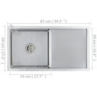 Gootsteen handgemaakt roestvrij staal - thumbnail