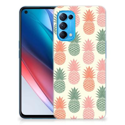 OPPO Find X3 Lite | Reno5 5G Siliconen Case Ananas OPPO Find X3 Lite | Reno5 5G Siliconen Case Ananas