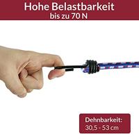 10 x Rubberen Bagagespin met haken 30 cm x 8 mm Ø - thumbnail