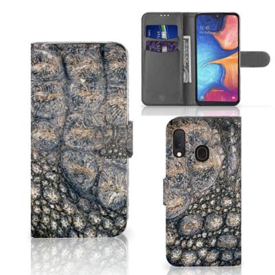 Samsung Galaxy A20e | Telefoonhoesje | Met pasjeshouder | Krokodillenprint Samsung Galaxy A20e | Telefoonhoesje | Met pasjeshouder | Krokodillenprint