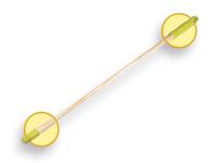 Linea houten steel 130cm schroefdraad - thumbnail