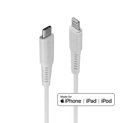 LINDY 31318 USB-kabel USB 2.0 Apple Lightning stekker, USB-C stekker 3.00 m Wit