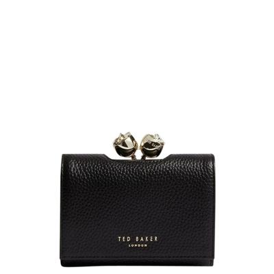 Ted Baker Roosa Rose Detail Leather Small Bobble Purse Black
