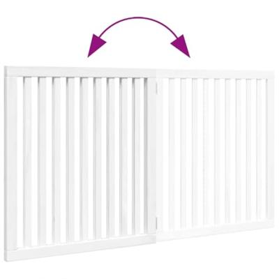 VidaXL Hondenhek inklapbaar 2 panelen 160 cm populierenhout wit