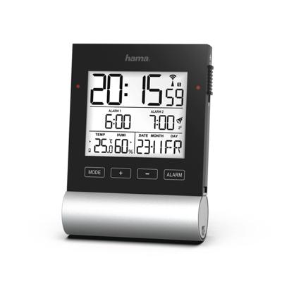 Hama Radiogestuurde Wekker Black Line Zwart Hama Radiogestuurde Wekker Black Line Zwart
