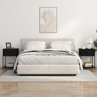 Bedside kasten 2 pcs Zwart eiken 42 x 41 x 56 cm Bewerkt hout - thumbnail