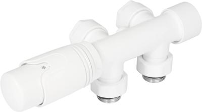 Saqu Miha radiatorkraan middenaansluiting haaks mat wit