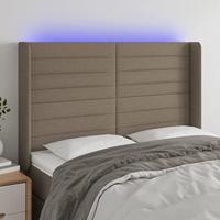 Hoofdbord LED 147x16x118/128 cm stof taupe - thumbnail