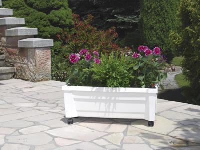 KHW Plantenbak met wielen (Wit)