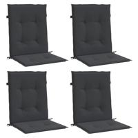 VidaXL Tuinstoelkussens lage rug 4 st 100x50x3 cm oxford stof zwart - thumbnail