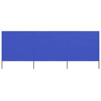 VidaXL Windscherm 3-panelen 400x80 cm stof azuurblauw - thumbnail