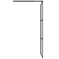 Inloopdouchewand 90x195 cm donker ESG-glas zwart - thumbnail