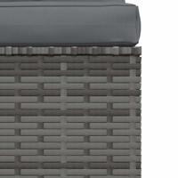 Tuinmiddenbank met kussens poly rattan grijs - thumbnail