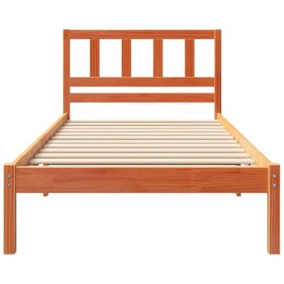 Bedframe met hoofdeinde Wasbruin 80 x 200 cm Massief grenenhout