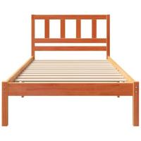 Bedframe met hoofdeinde Wasbruin 75 x 190 cm Massief grenenhout - thumbnail