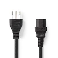 Voedingskabel | Stekker Type L (IT) - IEC-320-C13 | 2,0 m | Zwart - thumbnail