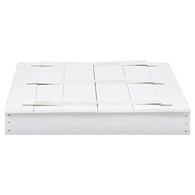 Zandbak 95x90x15 cm vurenhout wit - thumbnail