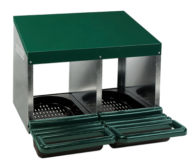 Pluimvee legnest (2 st.) met plastic vloer