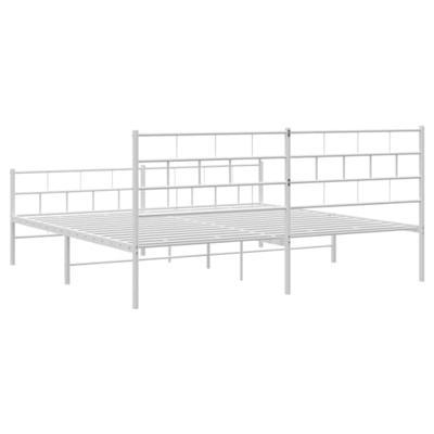 Bedframe met hoofd- en voeteneinde metaal wit 200x200 cm