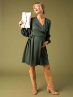 Gekruiste zwangerschapsjurk met wikkelhals Envie de Fraise dennen - thumbnail