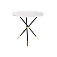 Bijzettafel DKD Home Decor Wit Zwart Gouden Metaal Hout MDF 80 x 80 x 76 cm - thumbnail