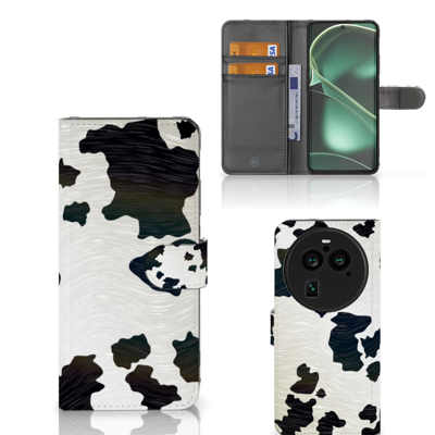 OPPO Find X6 Pro | Telefoonhoesje | Met pasjeshouder | Koeienvlekken