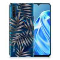 OPPO A91 | TPU Case | Leaves Grey - thumbnail