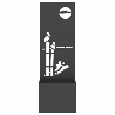 VidaXL Tuin privacy screen zwart 50 x 32 x 150 cm koudgewalst staal