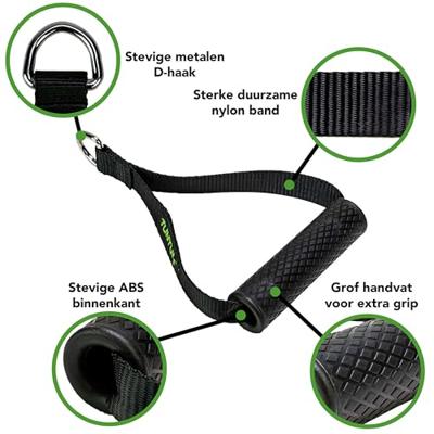 Tunturi Strap Handle l 2 stuks l zwart
