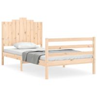 Bedframe met hoofdbord massief hout - thumbnail