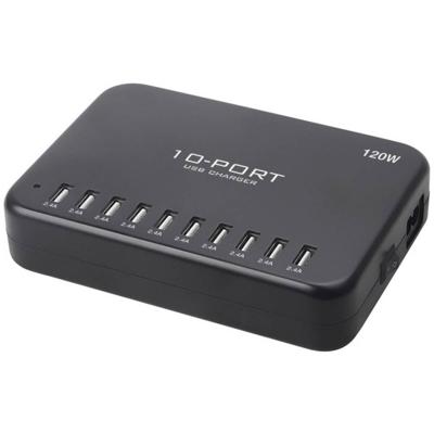 LVSUN 120W Smart 10-Port USB-laadstation 120 W 10x USB-A Zwart Binnen