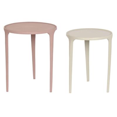 Set van 2 tafels DKD Home Decor Beige Roze 40 x 40 x 50 cm