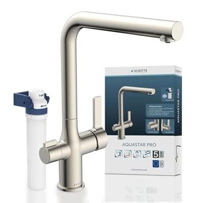 Schutte AQUASTAR PRO drinkwater keukenkraan met filtersysteem | RVS look - 99805 Schutte AQUASTAR PRO drinkwater keukenkraan met filtersysteem | RVS look - 99805
