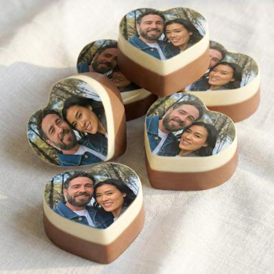 Chocolade bonbons hart met foto - 6 stuks