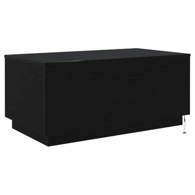 Salontafel met LED-verlichting 90x50x40 cm zwart eiken