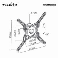 Nedis Draai- en Kantelbare TV-Muurbeugel | 23-55 " | Zwart | 1 stuks - TVWM1330BK TVWM1330BK - thumbnail