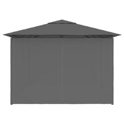 Tuinpaviljoen met gordijnen 4x3 m antraciet